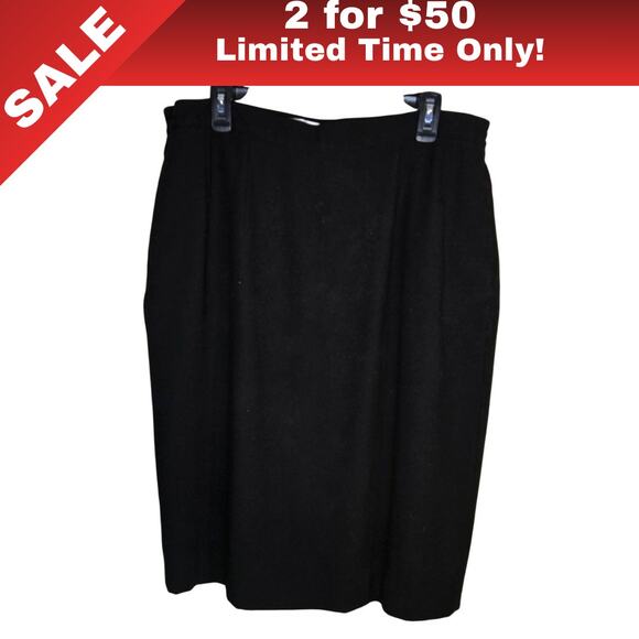 [Sale: 2 for $50!] Valerie Stevens II Black Pencil Skirt Plus Size 18W 0237 - Picture 1 of 10
